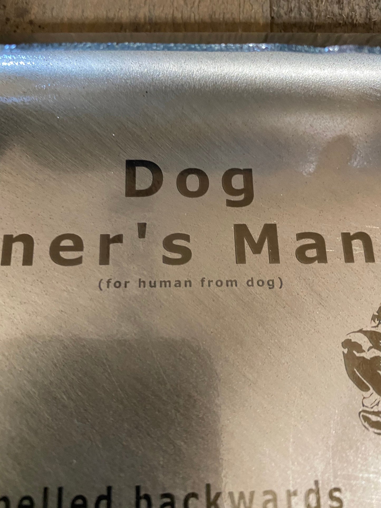 Dog Owner’s Manual scroll metal wall art with humorous dog rules