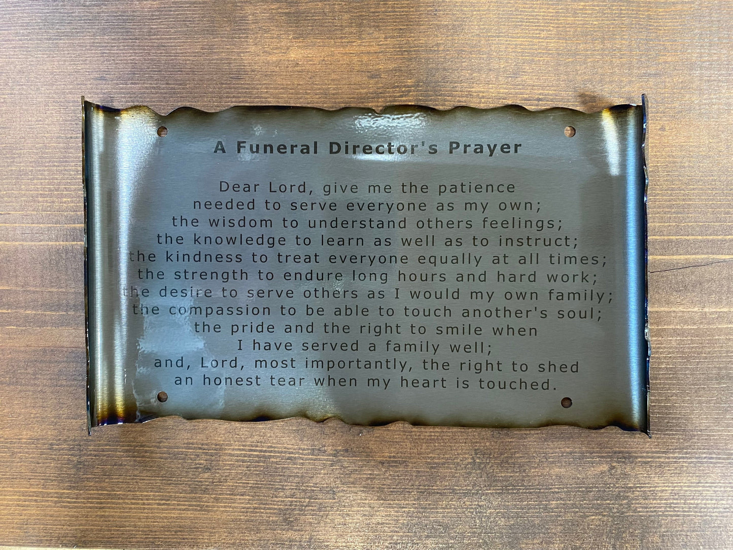 Funeral Director’s Prayer scroll wall art gift for morticians and undertakers