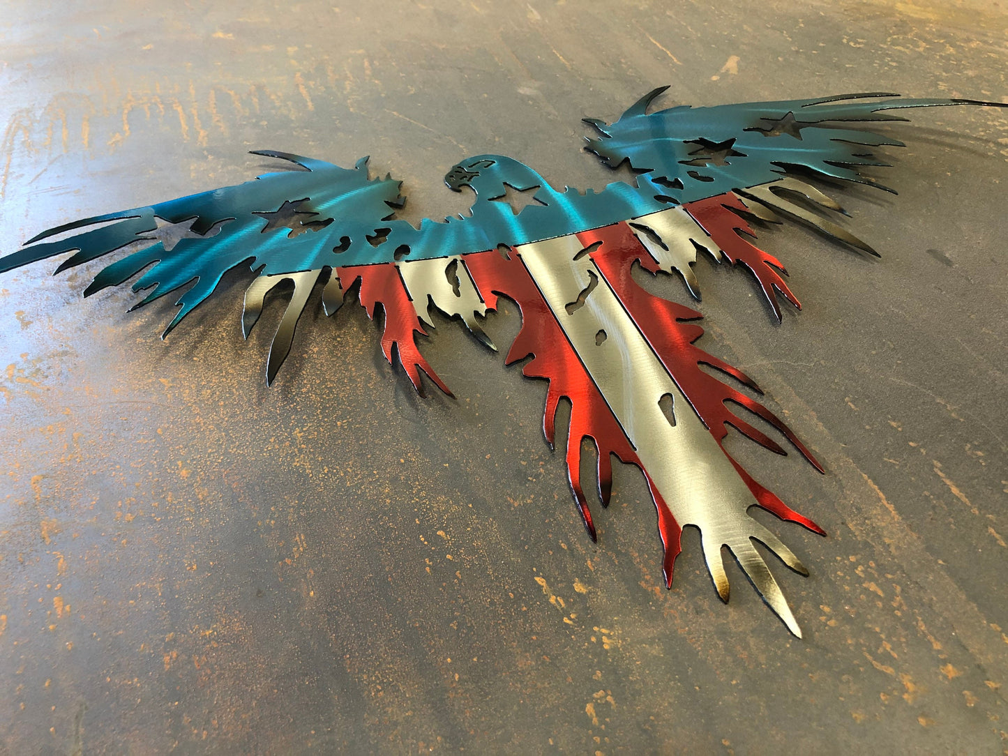 Patriotic metal American eagle wall art made from American steel