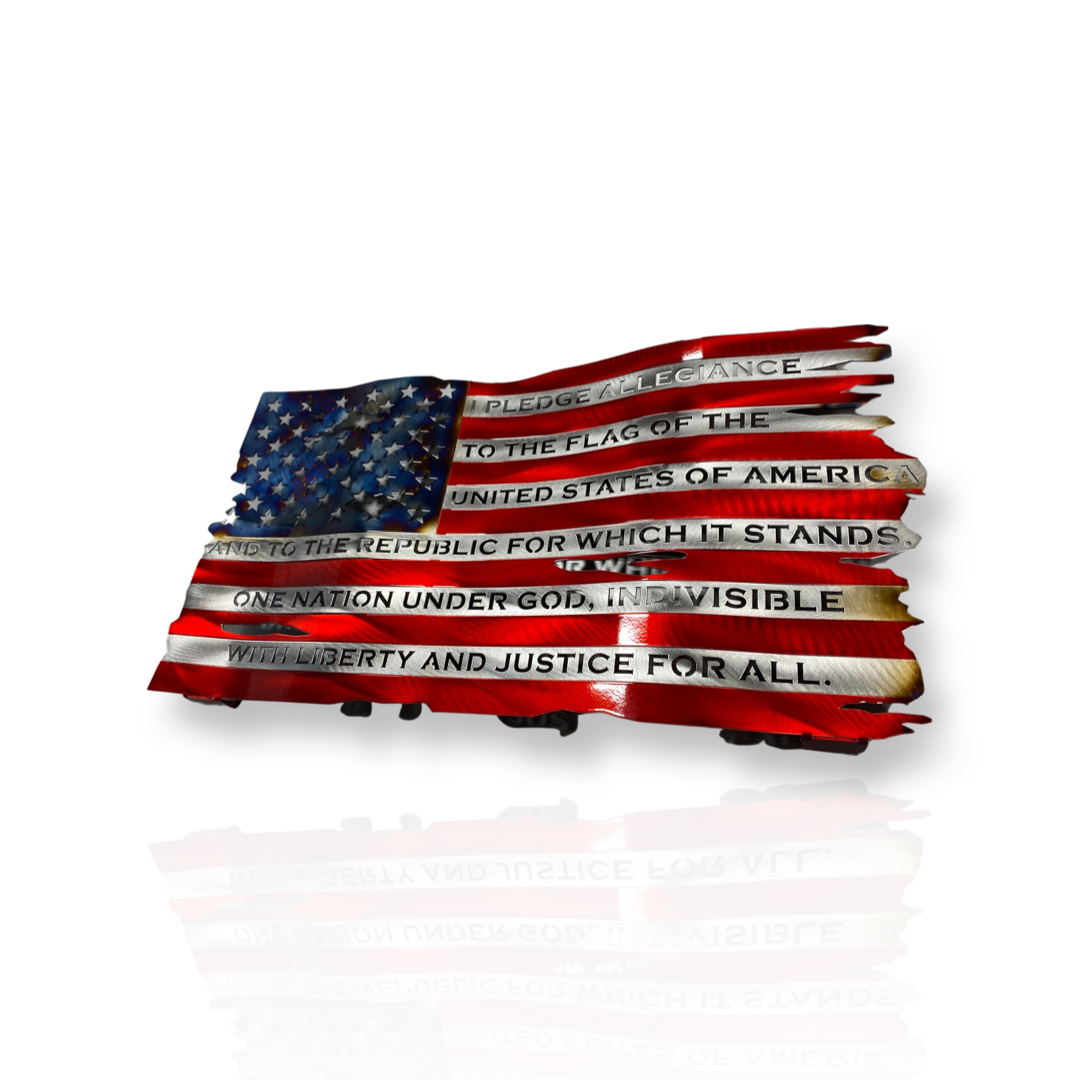 7th Anniversary Pledge of Allegiance Flag – custom metal wall art by CnS CnC