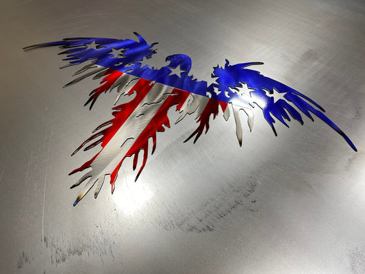 Patriotic metal American eagle wall art made from American steel