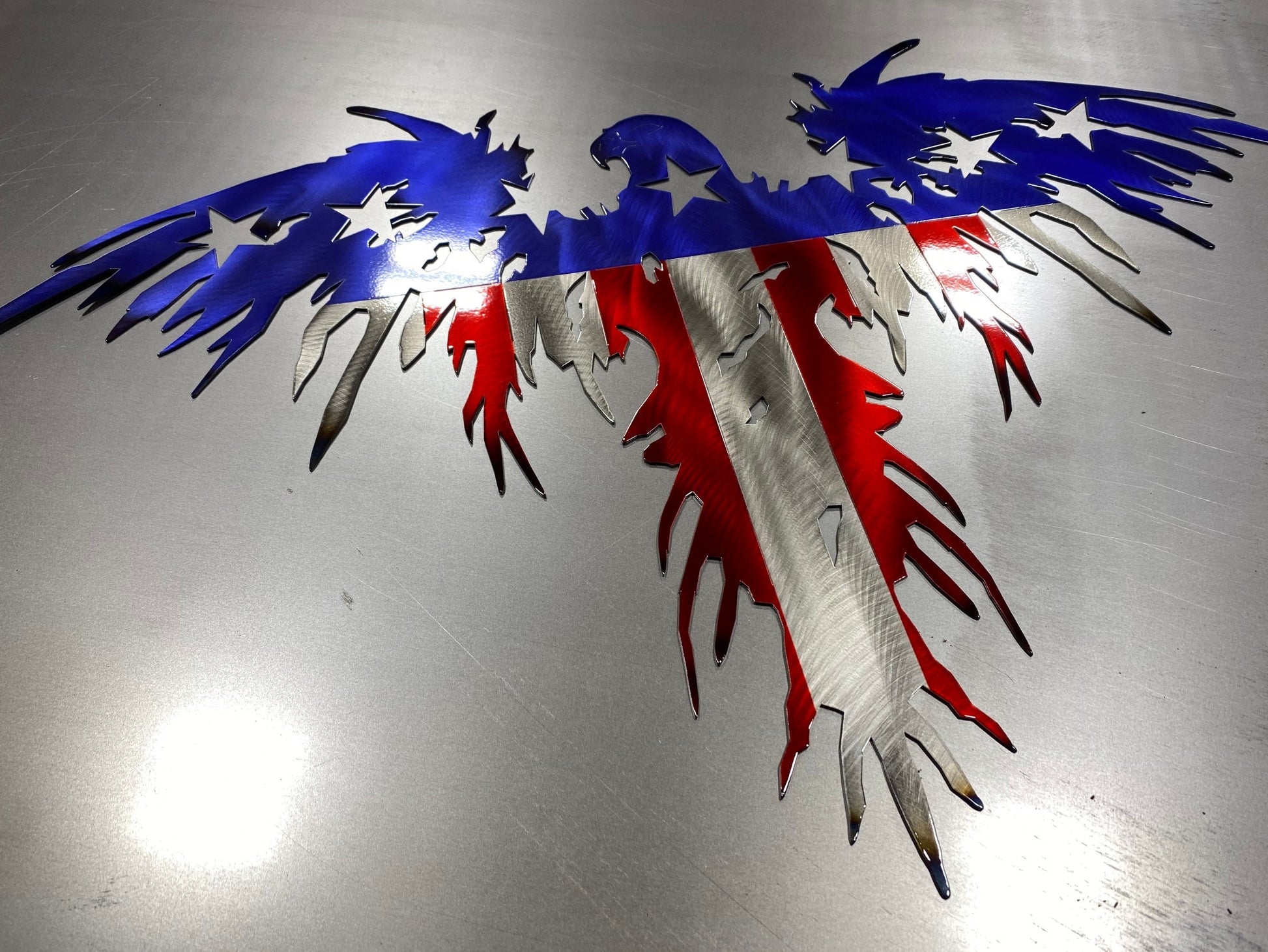 Patriotic metal American eagle wall art made from American steel