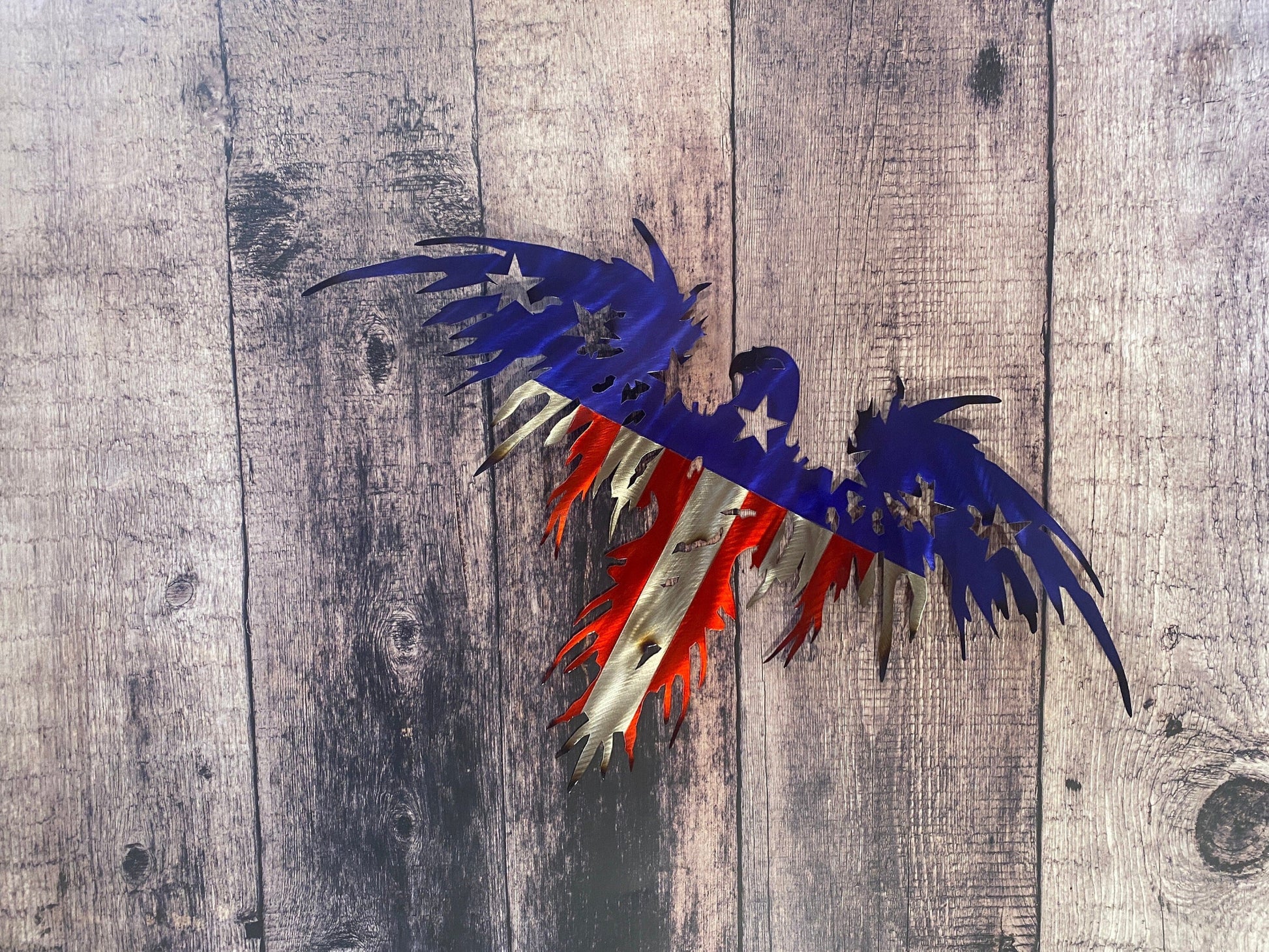 Patriotic metal American eagle wall art made from American steel