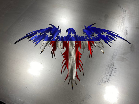 Patriotic metal American eagle wall art made from American steel