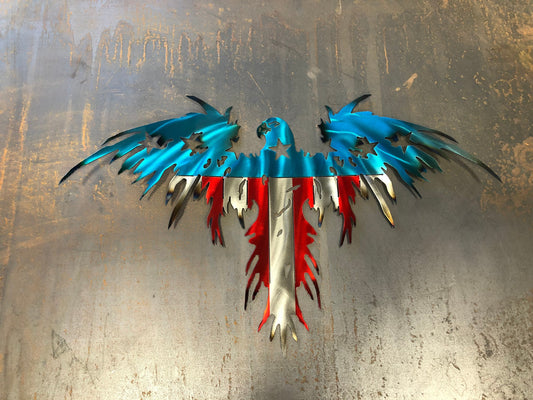Patriotic metal American eagle wall art made from American steel