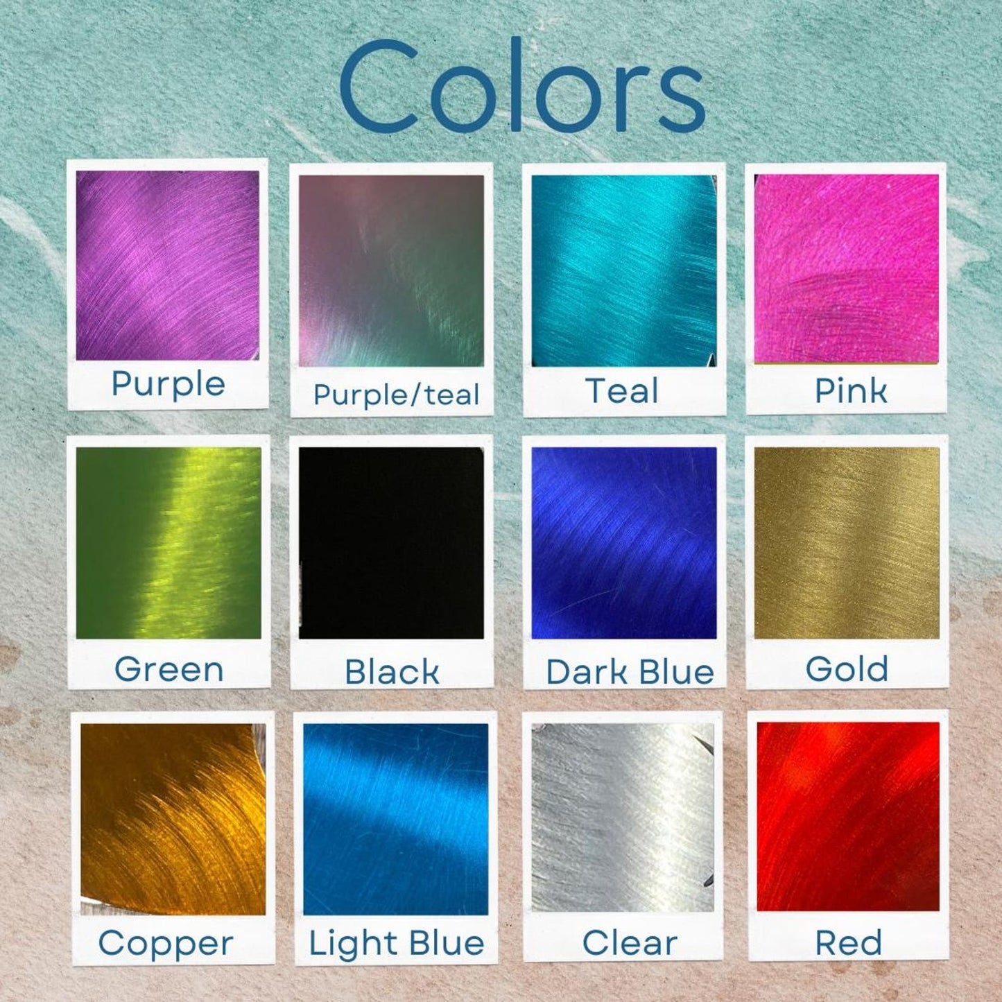 Metal Color Finish chart