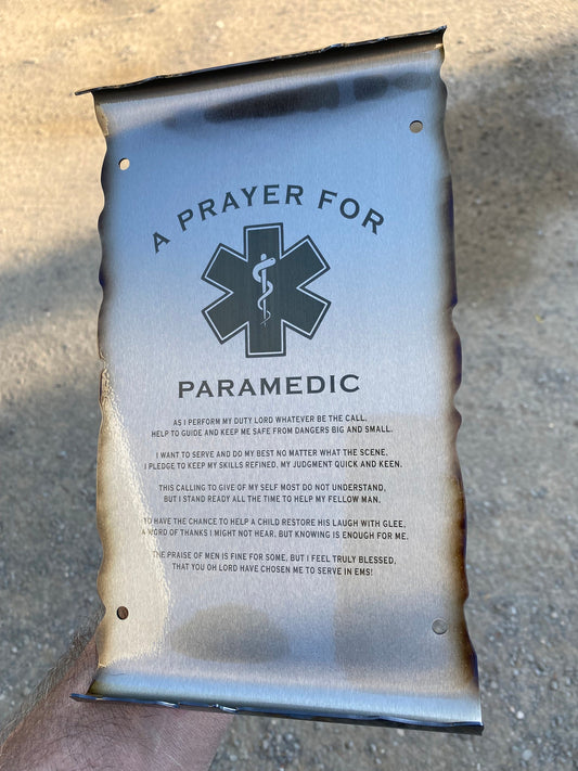 Paramedic Prayer metal scroll wall art gift for first responders
