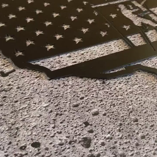 lineman american flag metal art made from american steel