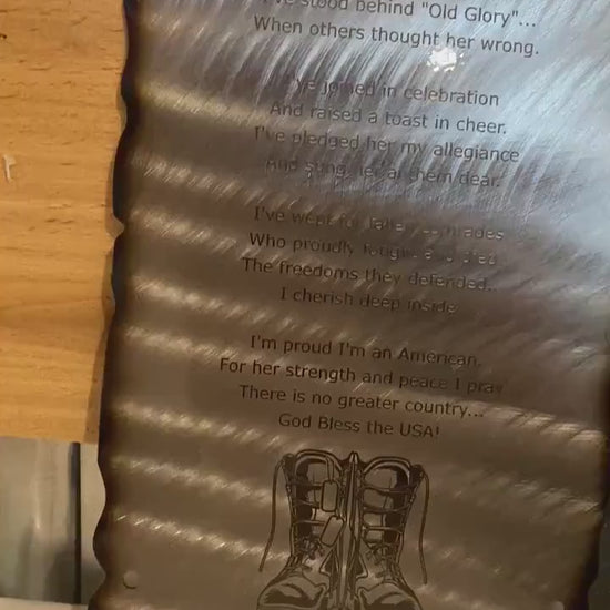 Veteran’s Prayer scroll metal wall art for patriotic and military decor