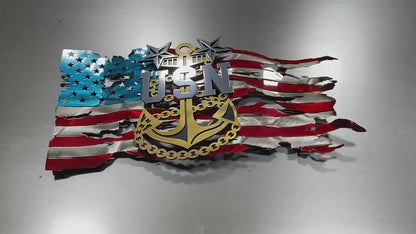 Officially Licensed Master Chief Petty Officer Flag by CnS CnC – Navy Metal Art with Powder-Coated Three-Layered Logo