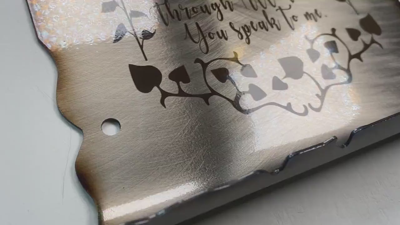 Laser etched Gardener’s Prayer sign made from American steel