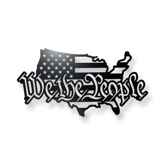 Powder coated We the People American flag metal wall art made in USA