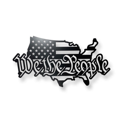 Powder coated We the People American flag metal wall art made in USA
